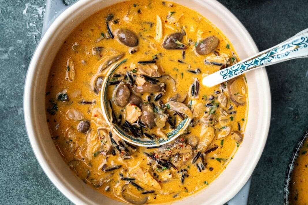 Creamy Chicken and Wild Rice Soup - Supergolden Bakes