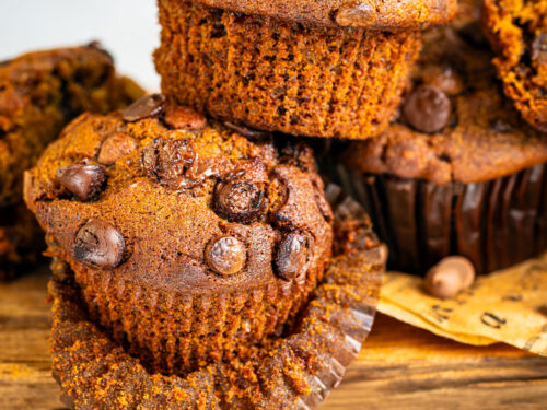 Pumpkin Chocolate Chip Muffins - Supergolden Bakes