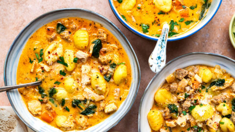 Creamy Sausage Gnocchi Soup with Leftover Turkey - Supergolden Bakes