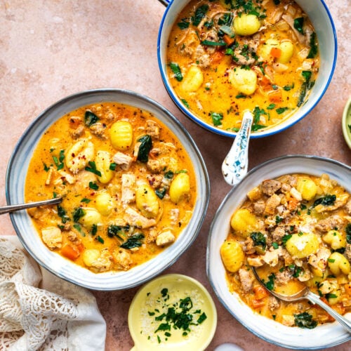 Creamy Sausage Gnocchi Soup with Leftover Turkey - Supergolden Bakes