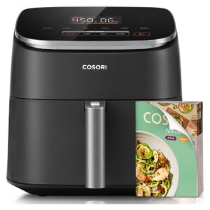Cosori TurboBlaze single-drawer air fryer with digital display, on a white background.